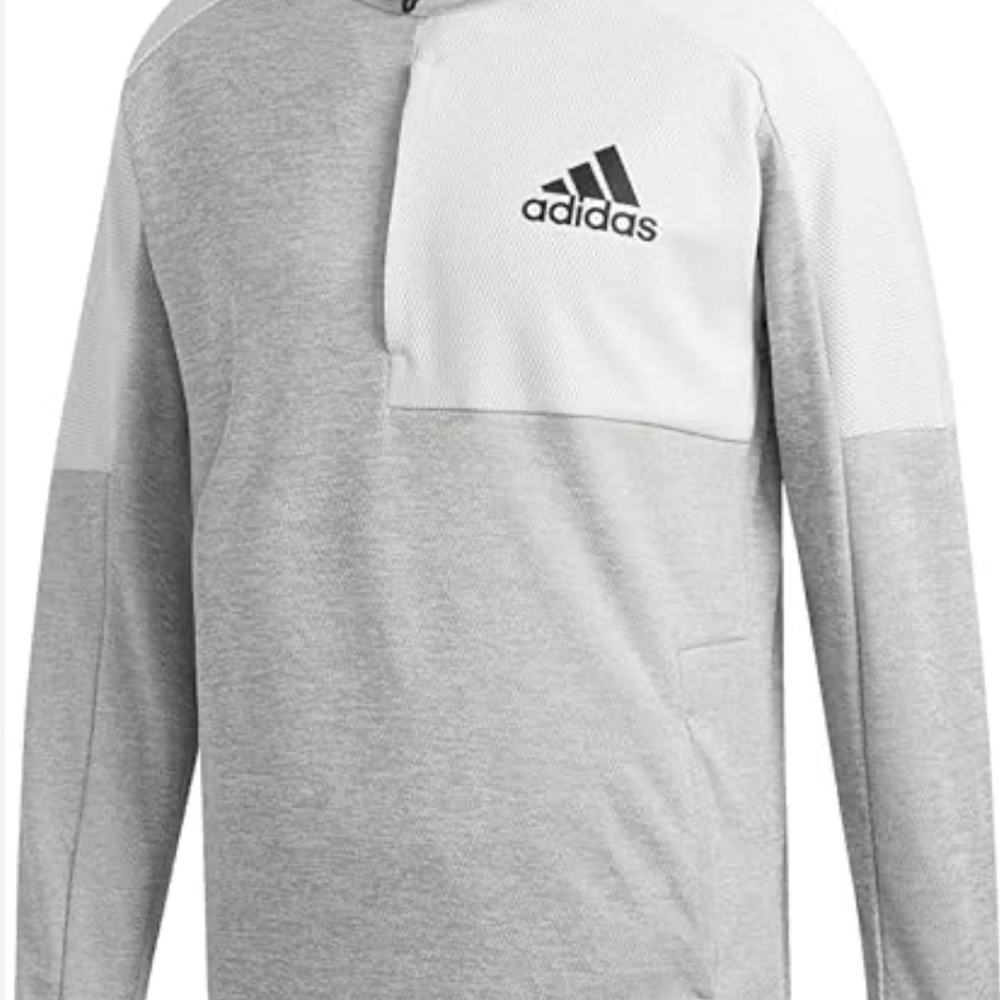 Adidas Men's Gray and White Shirt